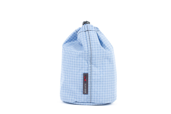 A Size 2 Tidal (light blue with white grid) 200 Halcyon Travel Stuff Sack.